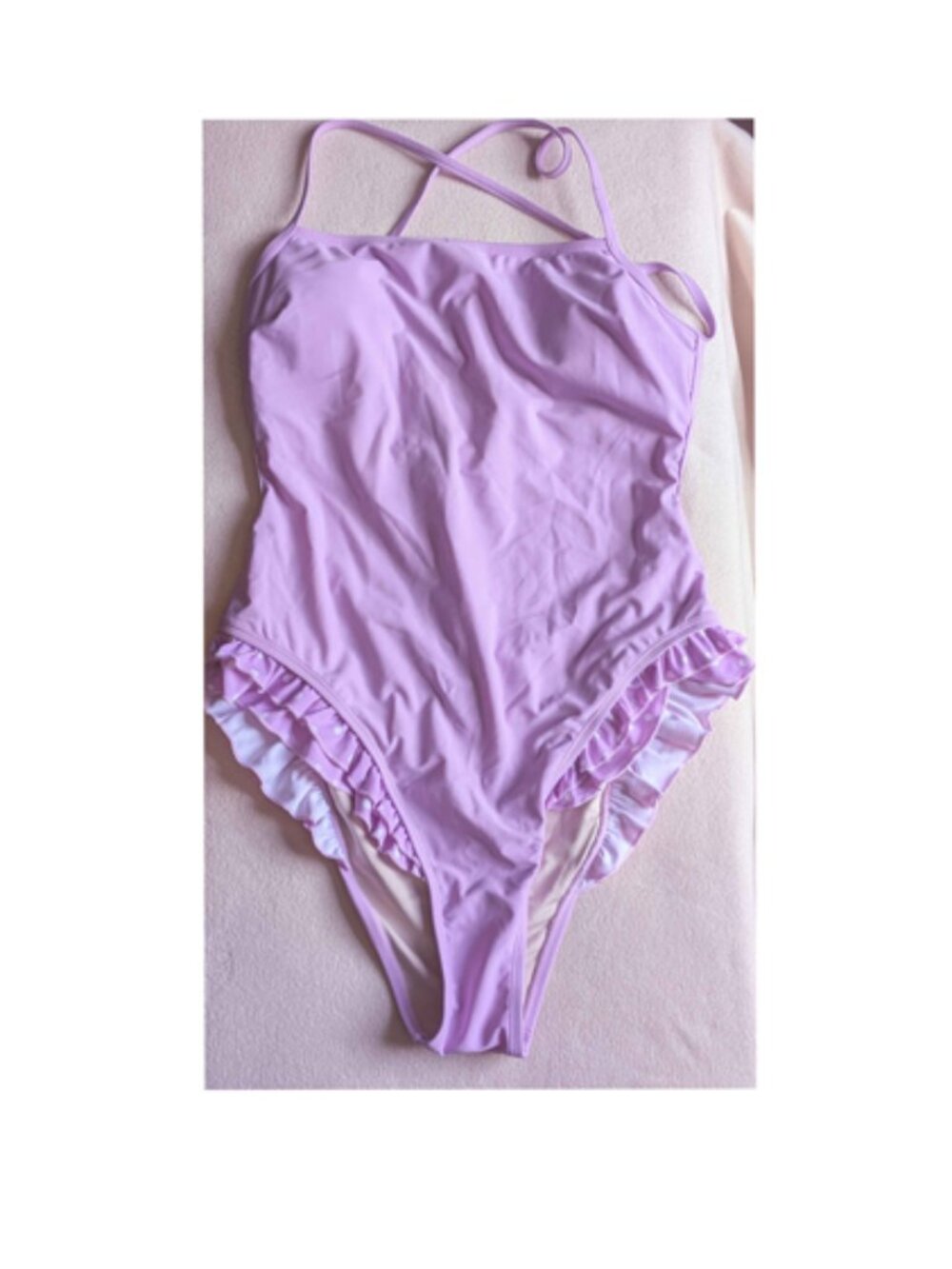Cupshe Sugar Coast Purple Lavender One Piece Swimsuit Backless